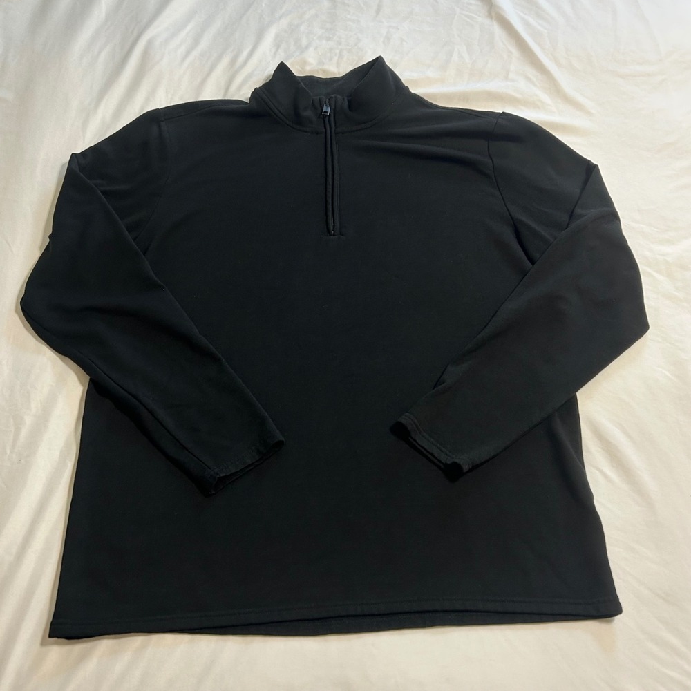 Weatherproof Vintage Mens XL Black Quarter Zip Fleece Pullover WPVB11590